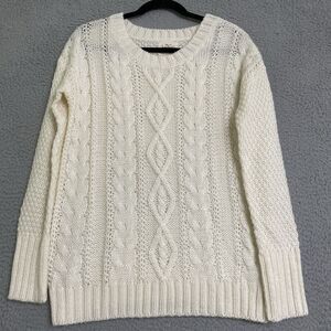 BETWEEN YOU & ME IVORY KNIT SWEATER 28% WOOL Sweater Small